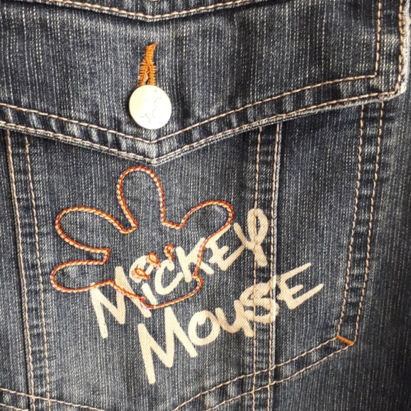 RARE Find! Disney Mickey Mouse Graphic Short Denim Overalls - Picture 6 of 11
